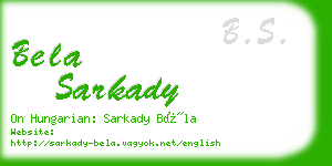 bela sarkady business card